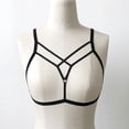 thumbnail image 5 of Gibobby arnés para mujer Sujetador de vendaje Sujetador ahuecado Sexy hacia fuera Mujeres Cage Top Bustier elástico Strappy Halter (Negro, XL), 5 of 5