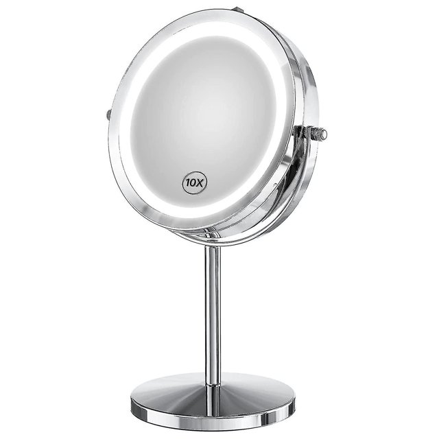 Ed Makeup, tocador LED de doble cara con aumento de 10x con S y Magnificat, operado 360 De Rotat 7 pulgadas Cordle