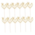 thumbnail image 4 of WHAMVOX Mr& Topper Golden Paper Decor for Wedding Cupcakes and Cakes 16 Pieces Heart Shape with Antler Picks, 4 of 8