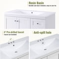 thumbnail image 6 of 36 inch Bathroom Vanity with Sink, Bathroom Vanities with Storage Cabinet and 4 Drawers, Built-in Soft-Closing Door, Freestanding Bathroom Sink Cabinet, Bathroom Vanity Cabinet for Bathroom, White, 6 of 9