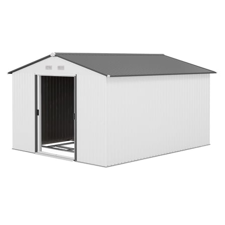 Metal Storage Shed 11x9', Outdoor Garden Shed with Sliding Doors & Vents