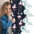 thumbnail image 3 of Unicorn and Planet Blue Pattern Insulated Teens Curtains Set Of 2, Bedroom Essentials, Toddler Room Decor 52"x84", 3 of 5