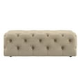 thumbnail image 3 of Weston Home Bowman Rectangular Tufted Ottoman with Casters, Beige Linen, 3 of 6