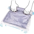 thumbnail image 1 of Sac de voyage sous vide, ensemble de 10 TLG Sacs de compression Sacs à vêtements Sacs de rangement sous vide pour vêtements Couettes Linge de lit Oreillers, rouleaux à la main Aucun aspirateur requis, 1 of 3