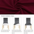 thumbnail image 5 of Chair Cover, Stretch Chair Seat Cover Removable Washable Dining Room Stool Chair Slipcovers Chair Protective Seat Covers(Burgundy+1 pcs), 5 of 6