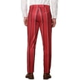 thumbnail image 3 of INSPIRE CHIC Men's Striped Slim Fit Contrast Color Drawstring Dress Pants 28 Red, 3 of 6