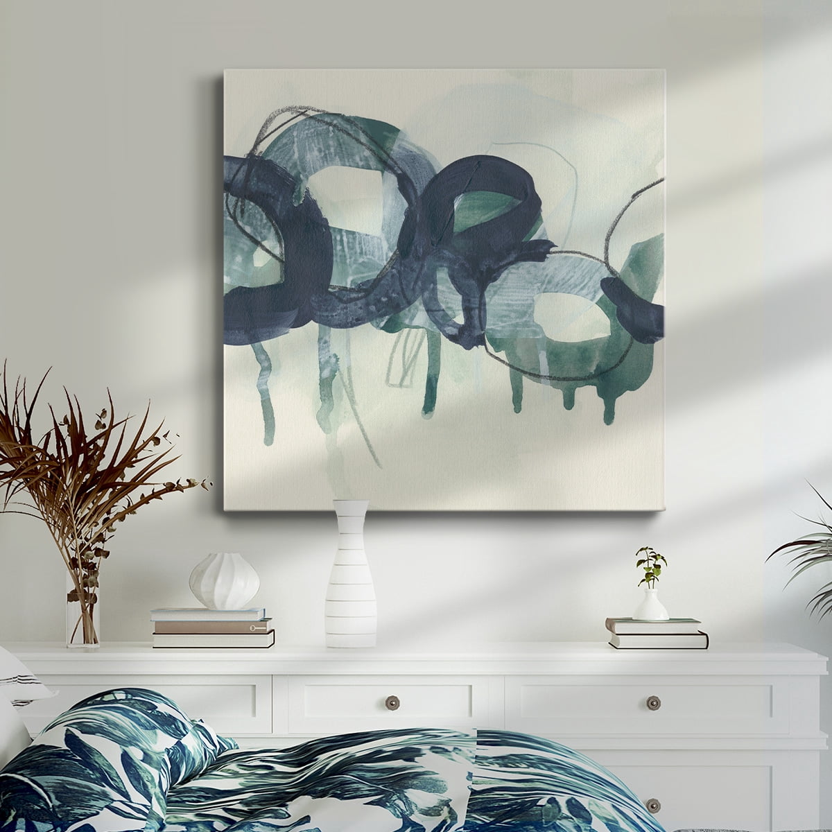 Wexford Home Chainlink Verdigris I-Premium Gallery Wrapped Canvas, 24" x 24" - Ready to Hang