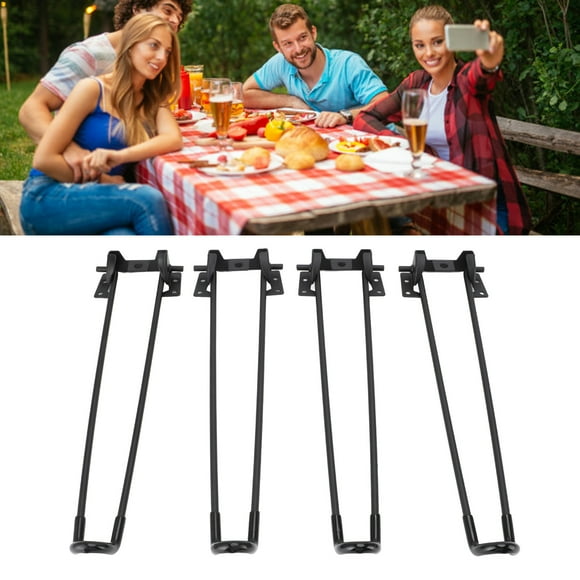 Pignes de table, jambes de table U Forme noire moderne minimaliste de meubles métalliques Mobas pour la table de camping de table basse pliante
