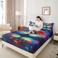 thumbnail image 4 of Manfei Tree Of Life Twin Sheet Sets 3pcs for Teens Adults,Gradient Galaxy Universe Twin Fitted Sheet Microfiber,Bohemian Boho Breathable Flat Sheet,Lightweight Room Decor, 4 of 7