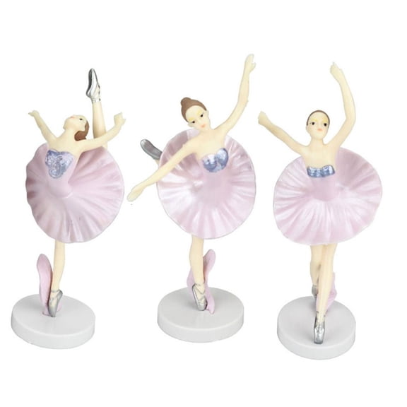 Giaone Pack of 3pcs Ballerinas Cake Decorations Toppers for Girls Birthday Party
