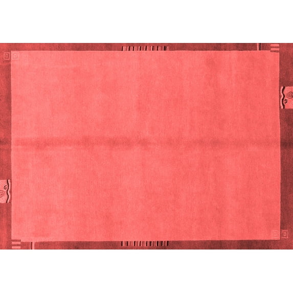 Ahgly Company Machine Washable Indoor Rectangle Abstract Red Modern Area Rugs, 5' x 7'