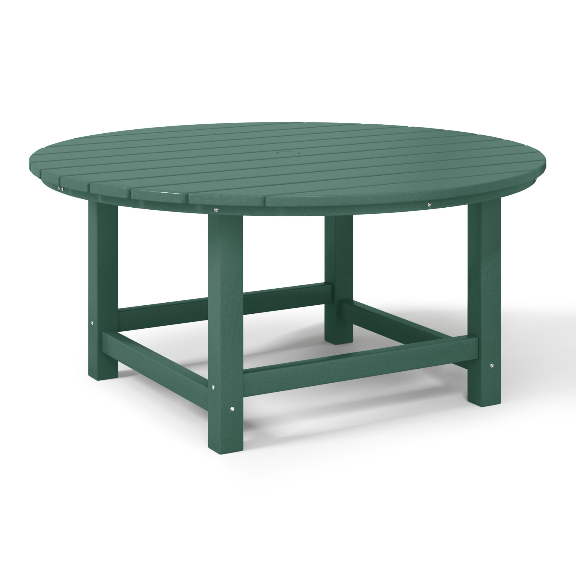 WestinTrends Malibu Low Outdoor HDPE Round Patio Coffee Table, Dark Green