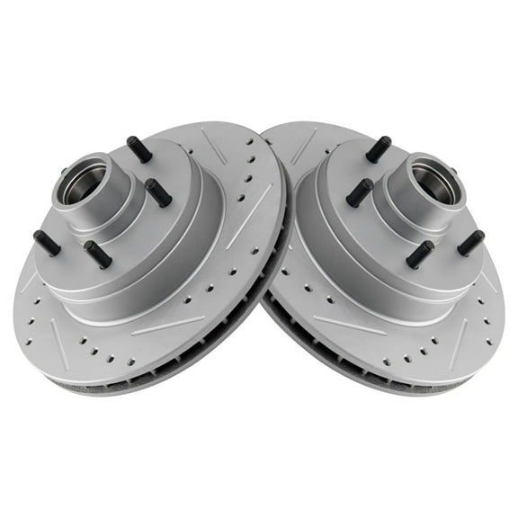 TRQ Front Performance Drilled Slotted & Coated Disc Brake Rotor Pair Fits Select GM