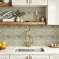 thumbnail image 3 of 10 Pcs Sage Green Marble Peel and Stick Floor Tiles, 12x12 in Covers 10 Sq. Ft. Self-Adhesive DIY Vinyl Flooring, Removable & Waterproof for Bathroom, Kitchen, Walls, Bedroom, 3 of 8