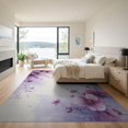 thumbnail image 3 of ODIKA 9'x12' Washable Area Rug Plum Purple Abstract Watercolor Ombre Fuzzy Swirl Boho for Master Suite, California King, Under Bed, Non-Shedding, Easy Care, 3 of 7