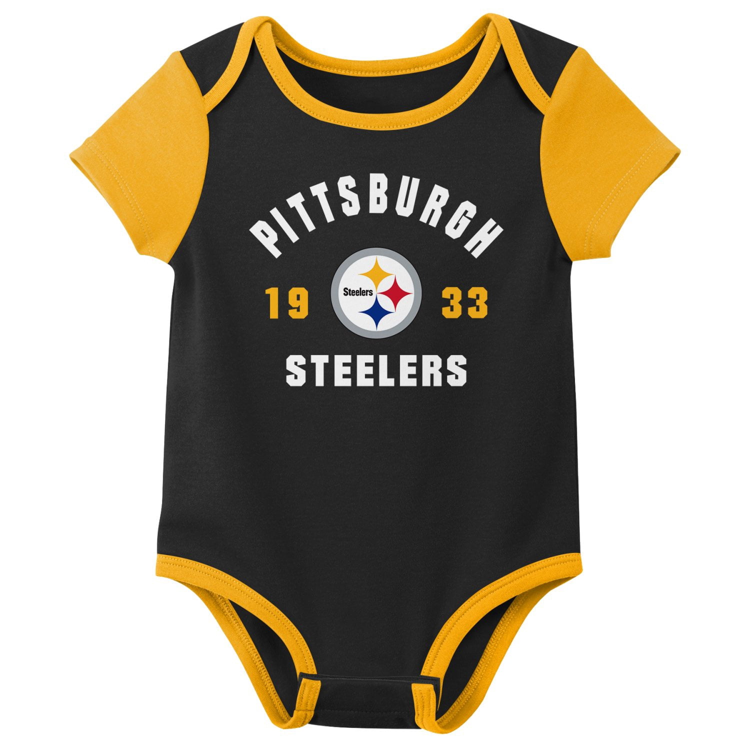 PITTSBURG STEELERS NFL Infant Boys 3 Pack Onesie Game Day Fan Apparel