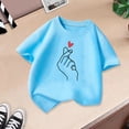 thumbnail image 5 of Toddler Shirts Kid Leisure Graphic Fashion Round Neck Short Sleeve Tee Summer Wear Girls' Tops, Tees Blue 11 Years-12 Years, 5 of 5