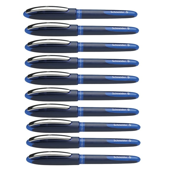 Schneider One Business Rollerball Pens, 0.6mm, Blue, Pack of 10