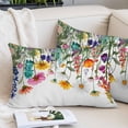 thumbnail image 2 of Spring Floral Pillow Protectors with Zipper Standard Size, Yellow Pink Flowers Farmhouse Botanical Soft Brushed Microfiber Breathable Throw Pillow Covers, Pillowcase for Couch Sofa Bedroom 20"x26", 2 of 9