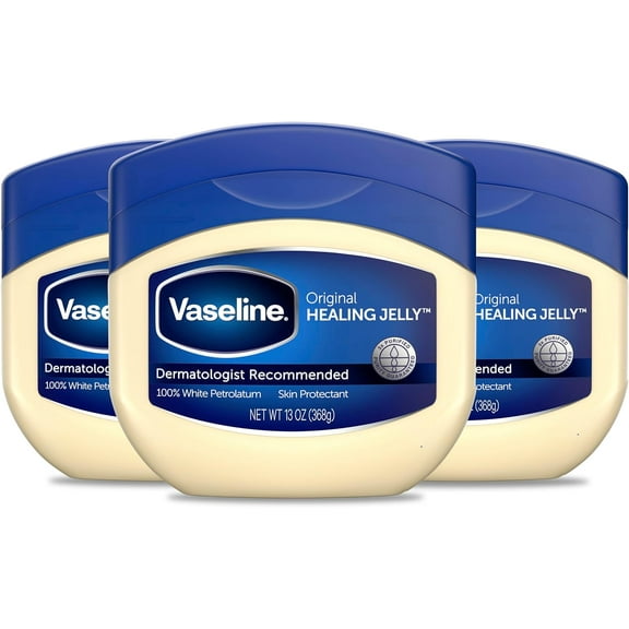 Vaseline Petroleum Jelly Original Provides Dry Skin Relief And Protects Minor Cuts Dermatologist Recommended And Locks In Moisture, 13 Ounce (Pack of 3)