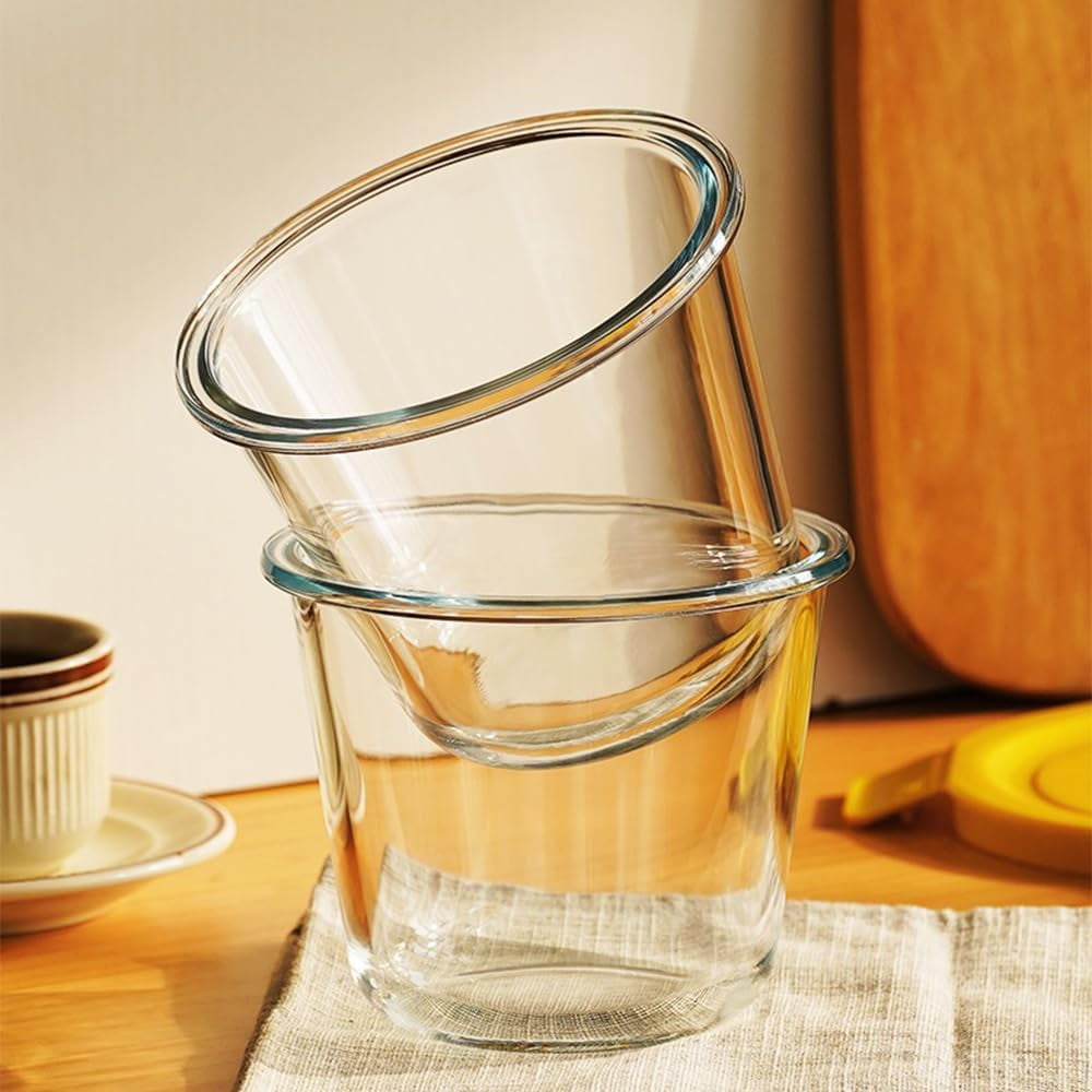 TT - 24 Oz Round Glass Food Storage Container, 3 Cup Round Glass Soup Container with Airtight Lids BPA free, Leak proof Borosilicate Storage bowls, Dishwasher Microwave Freezer Safe (2 Pack)