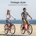 thumbnail image 4 of Schwinn Sanctuary 7 Comfort Cruiser Bike, Featuring Retro-Styled 16-Inch/Small Steel Step-Through Frame and 7-Speed Drivetrain with Front and Rear Fenders, Rear Rack, and 26-Inch Wheels, Red, 4 of 5