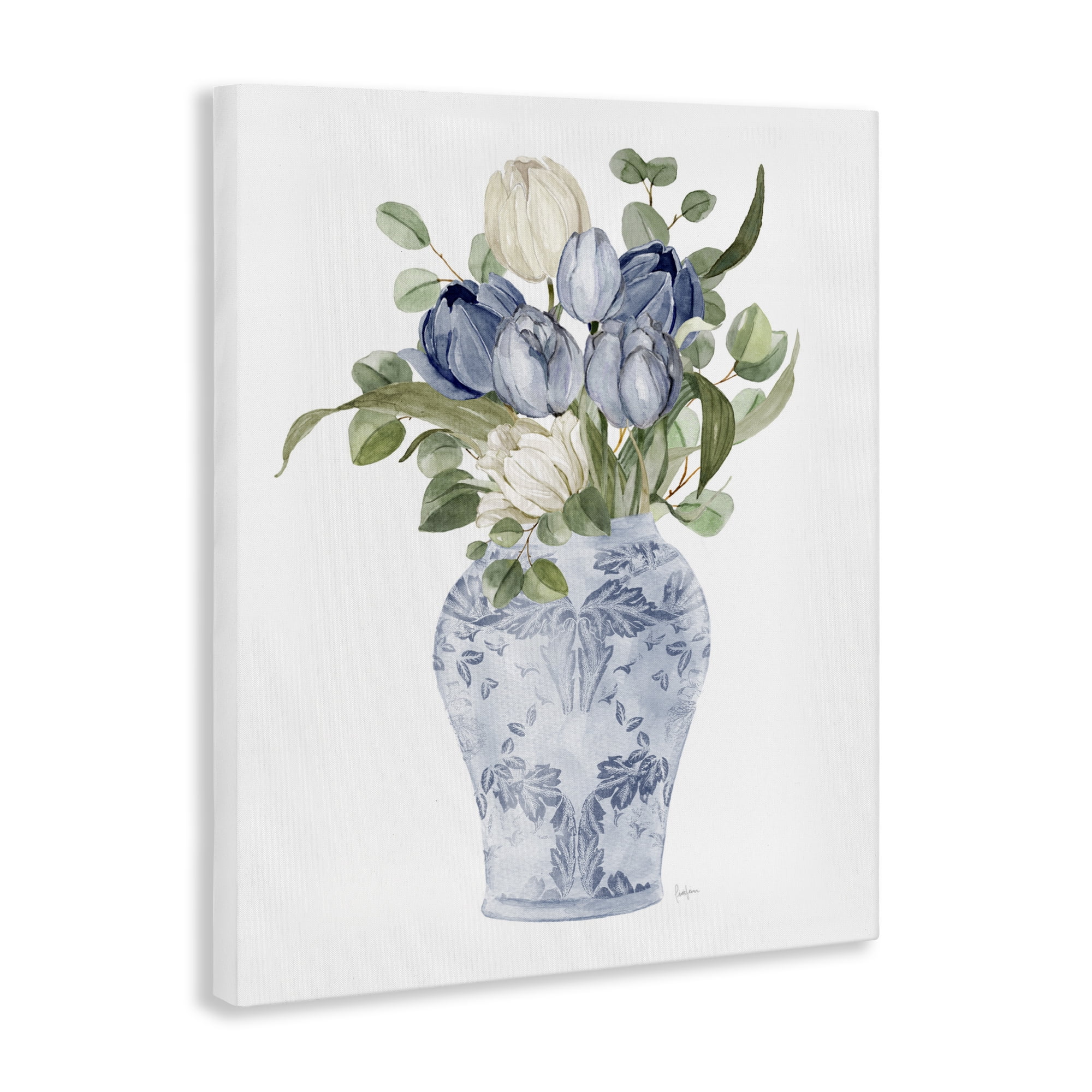 Stupell Industries Tulips & Leaves Vase Canvas Wall Art, design by Livi Finn