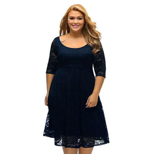 Women's plus size lace cheap dresses