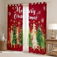 thumbnail image 2 of Homewish Graffiti Xmas Tree Black Out Curtains,Merry Christmas Curtains Pack of 2 (42x63 Each),Red Green Gold Bedroom Curtains For Girls Kids,Super Cozy Room Decor, 2 of 6