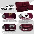 thumbnail image 4 of Reclining Love Seat with Middle Console Slipcover, 8-Piece Velvet Stretch Loveseat Reclining Sofa Covers, 2 seat Loveseat Recliner Cover, Thick, Soft, Washable, Loveseat Slipcovers, 4 of 10