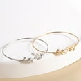 thumbnail image 2 of Grofry Women Creative Adjustable Leaf Open Cuff Bangle Bracelet Jewelry Accessory Gift Silver, 2 of 3