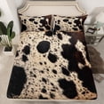 thumbnail image 2 of Homewish Cow Print 4 Pieces Queen Sheet Sets for Female Men Adults,Animal Cattle Print Ultra Soft Flat Sheet,Farmhouse Animal Queen Fitted Sheet,Lightweight Room Decor, 2 of 7