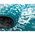 thumbnail image 5 of 2' x 3' Turquoise Blue and Ivory Traditional Rectangular Area Throw Rug, 5 of 9