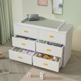 thumbnail image 2 of MONSLIPA Commode Double à 6 Tiroirs, Commode de Chambre de Bébé avec Dessus de Table à Langer, Blanc, 2 of 7