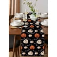 thumbnail image 4 of Halloween Table Runner 90 Inches, Spooky Pumpkins Horror Bat Black Orange Bed Runner Dresser Scarves Tabletop for Indoor Outdoor Parties/Ceremony/Banquet, 13" x 90", 4 of 8