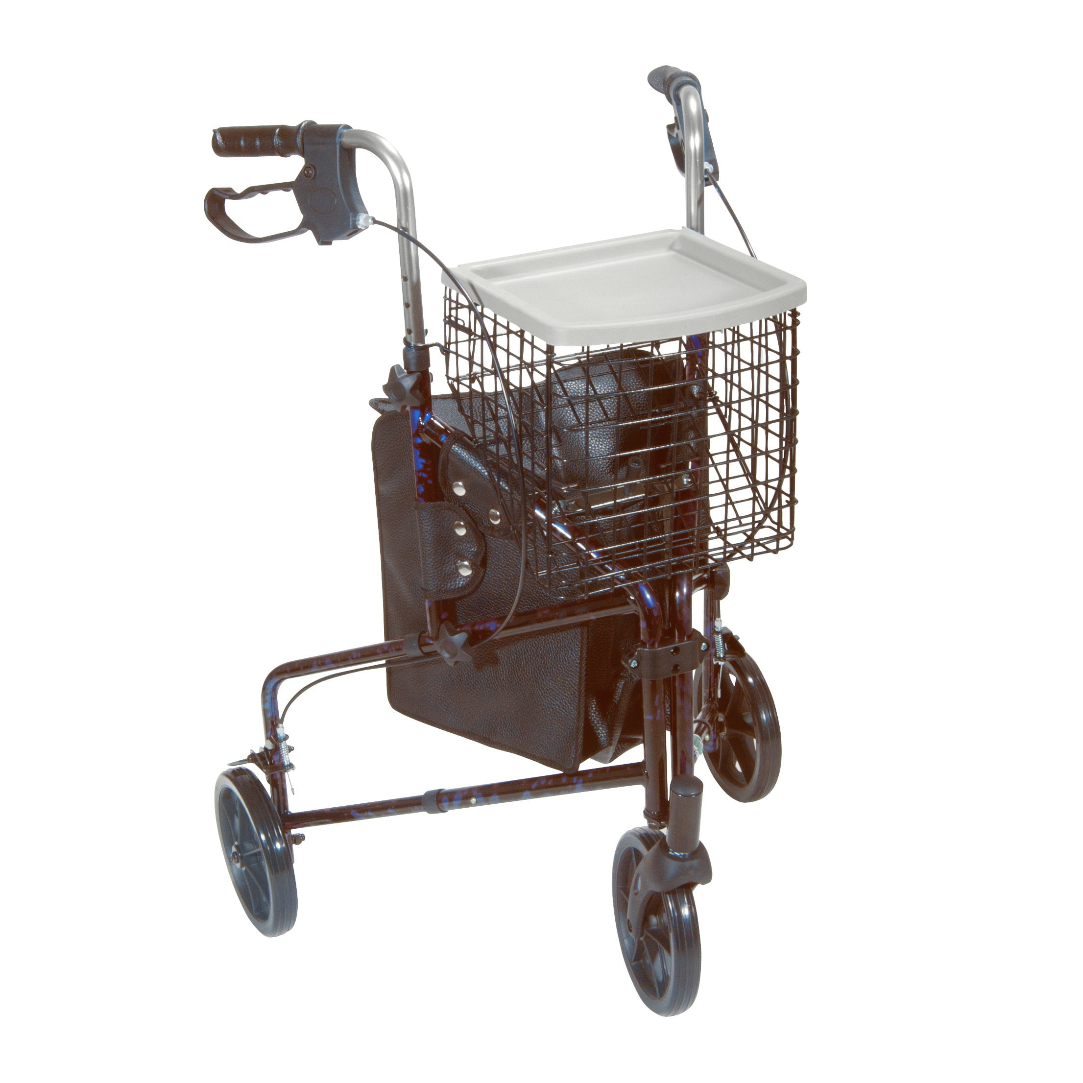 Drive Deluxe 3 Wheel Rollator Blue Folding Aluminum Frame, 10289BL