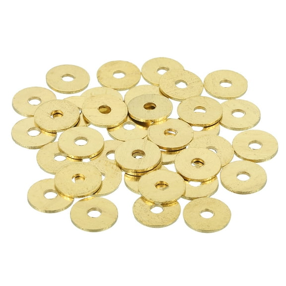 Uxcell Brass Flat Washer, 1/2" OD x 1/8" ID x 1mm Fenders Washers Assortment M3 Washer for Bolts,58 Pack