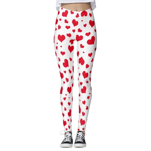 Xmyrz Valentine's Day Casual Pants For Women Thin Recreation Streetwear Leggings Printed Versatile Slim Fit Refreshing Lounge Pants Casual Trouser