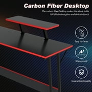 L Shaped Computer Desk - Gaming Table Corner Desk 50 Inch PC Writing Desk Study Desks with Wooden Desktop Monitor Stand for Home Office Dorm Small Space, Black