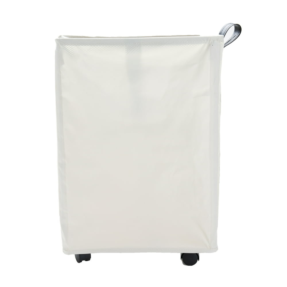 Mind Reader Slim Rolling Hamper, Laundry Hamper with Wheels, Drawstring