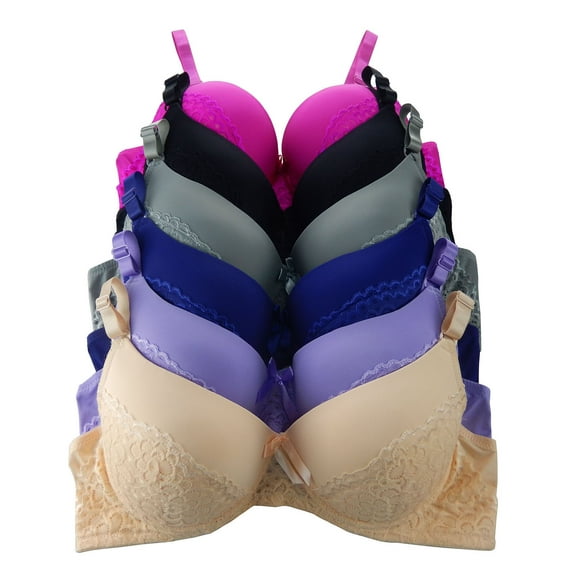 Women Bras 6 Pack of Plain Bra D cup DD cup DDD cup Size 36D (9105)