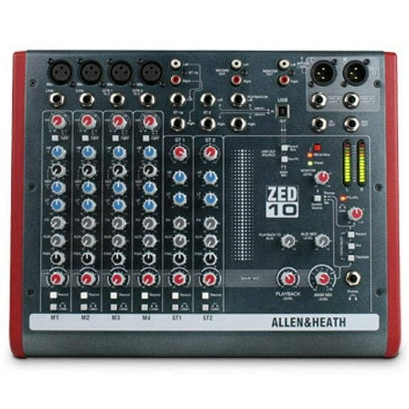Allen & Heath ZED-10 Multi-Purpose Miniature Mixer, 4 Mic/Line Inputs, 2 Class A, 32/44.1/48kHz Sample Rate