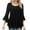 Black, variant on MIUOWANP Womens 3/4 Sleeves Sequin Tops Women's Solid Ruffle Sparkling Bronzing Elegant Dressy Blouses Crew Neck Double Mesh Tunic Tops Black L