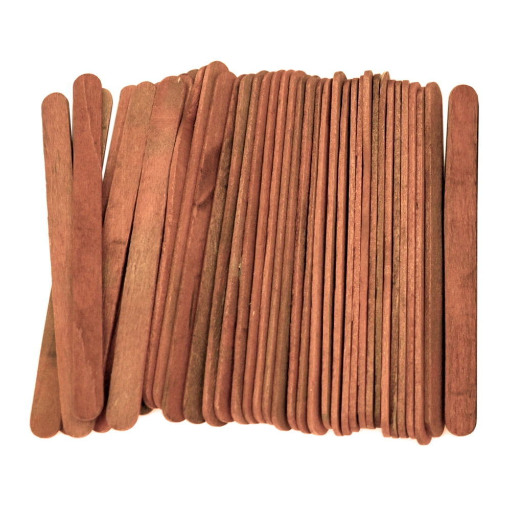 CraftySticks- 100 Pack 4.5 Inch Brown Popsicle Sticks for Crafts, Colored Wooden Craft Sticks for Kids Crafts, STEM Basics and DIY