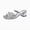 Siver, variant on Women's Strappy Silver Sandals with Bow Low Block Heel Square Toe Dressy Kitten Heel Sandals for Prom Party Wedding Date