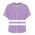 thumbnail image 5 of Fengactive Plus Size Short Sleeve V Neck Tops for Women Trendy Button Down Blouses Soft Summer Boho Shirts, 5 of 5