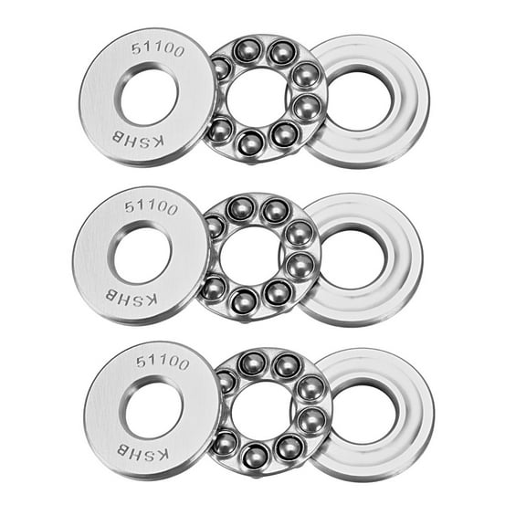 3pcs 51100 Single Direction Thrust Ball Bearings 10mm x 24mm x 9mm Chrome Steel