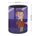 thumbnail image 2 of El Gordo y el Flaco-theme Cylinder Pen Holder Pencil Organizer with Flannel Lining PVC Leather Material Cardboard Base for study work 10*8CM, 2 of 6