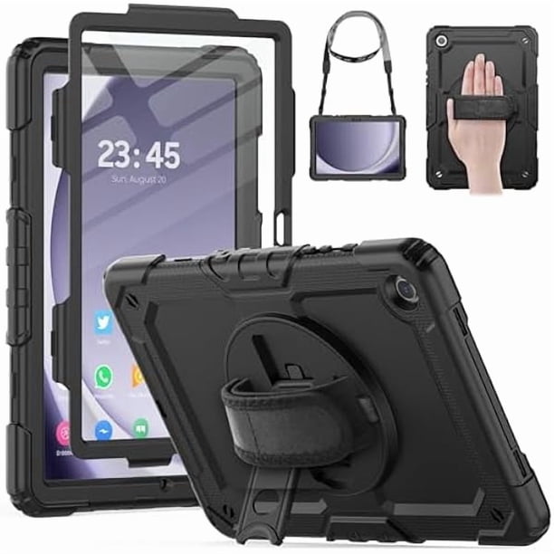 wonim11 HXCASEAC Case for Samsung Galaxy Tab A9+ Plus 11 Inch, Protective with Screen Protector/Hand Strap/Pen Holder, Sturdy Shockproof for Samsung A9 Plus Tablet Case SM-X210 SM-X216 SM-X218 - Black
