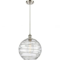 Innovations Lighting  Ballston Athens Deco Swirl - 1 Light 12" Cord Hung Mini Pendant Brushed Satin Nickel